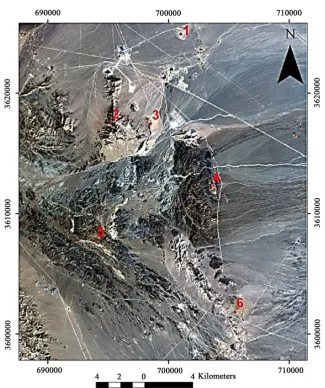 Figure 10. Locations of six points as the best places for investigation. 