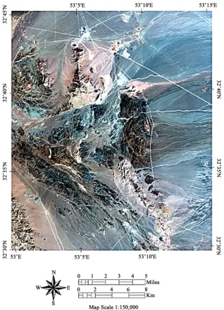 Figure 6. RGB color combination image of bans 5, 3 and 2. 
