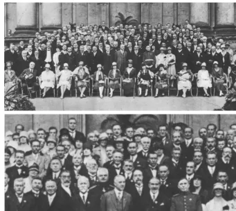 Figure 4. Participants of the Third General Assembly (upper panel); details of the central part of the photo (lower panel) (source: IUGGarchives).