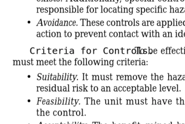 Figure 2-6. Criteria for Determining Acceptability of Controls