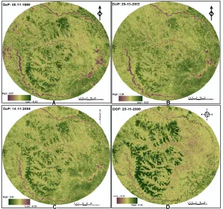 Figure 2a. Temporal coverage of vegetation characteristics duriTemporal coverage of vegetation characteristics during the period from 1999 to 2009   the period from 1999 to 2009 