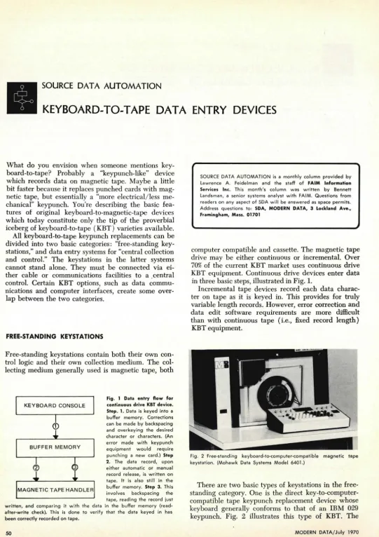 Fig. 1 Data entry flow for continuous drive KBT device. 