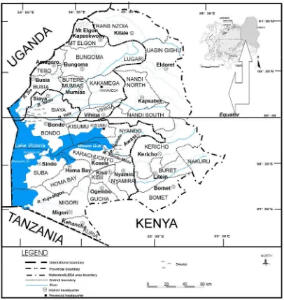 Figure 1: Map of Western Kenya showing location of River Nyando Basin  