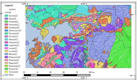 Figure 2. Local detailed Soil data map derived from KENSOTER. 