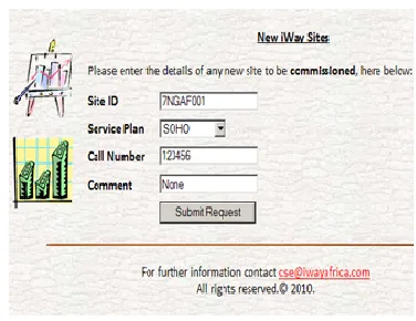 Fig 4: HTML Entry Form for Customer Information 