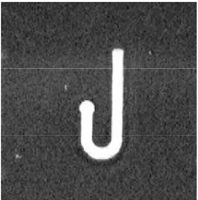Figure 12. Top view of the green sheet with the pattern for the inductor; white part is glass alumina and black part is ferrite