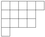Figure 1. The Young diagram for λ =(5,4,4,1). 