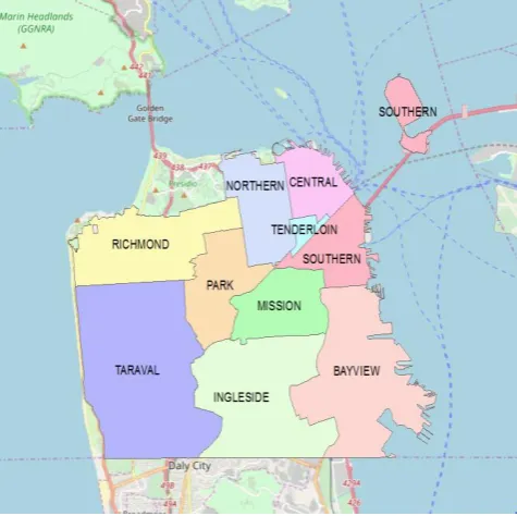 Figure 3: San Francisco Police Districts 