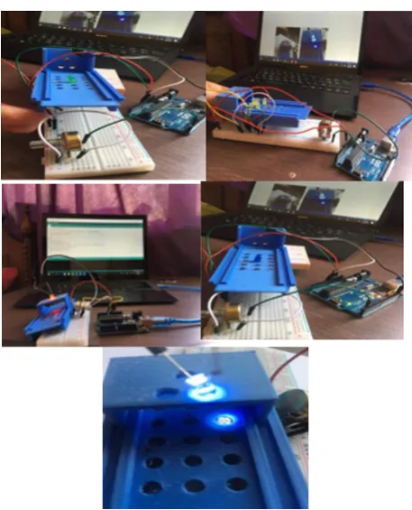 Fig .8. The fixing of the RFID Reader on the upper part of the experiment board. 