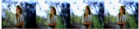 Fig 13: Outcome of the work in literature [30]; showing the tracking result of single face, 69 frames video sequence 