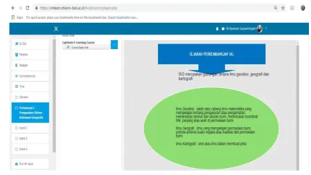 Fig 5 :  Display GIS Learning into LMS