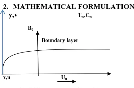 Fig 1: Physical model and coordinate system 