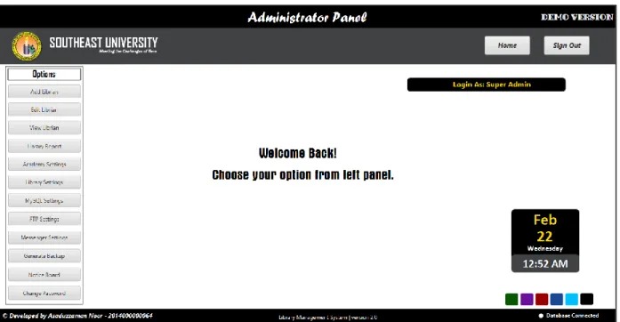 Fig. 5. Admin Home Page  In  the  right  options  of  the  above  figure,  Admin  can  add  a  new 