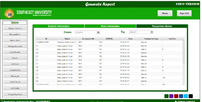 Fig. 11. Report Panel