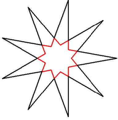 Fig 2 :  The output of rose(9, 30,60,30,40) 