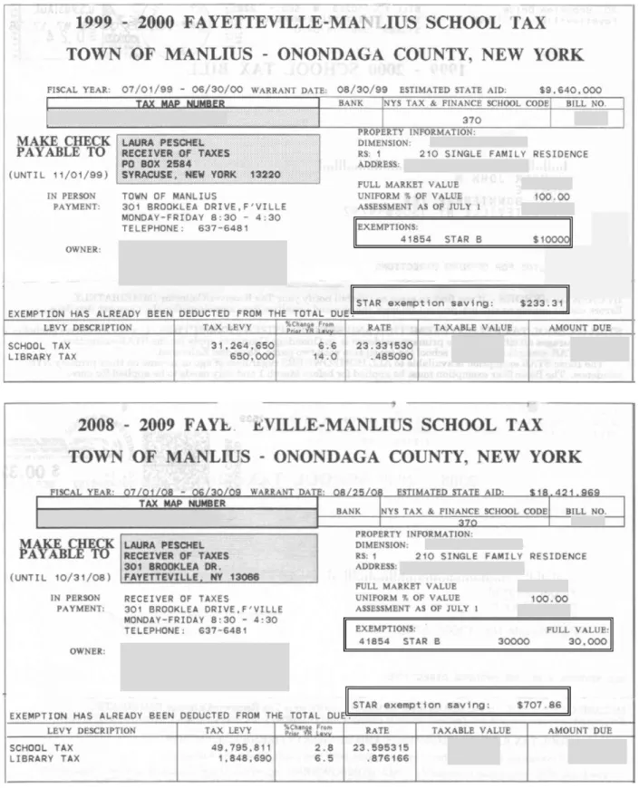 Figure 3: Property Tax Bills with STAR Information 
