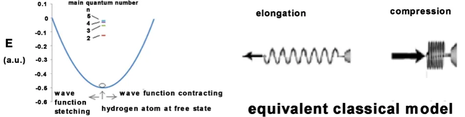 Figure 1. The illustration of wave function of hydrogen atom in contracting/stretching