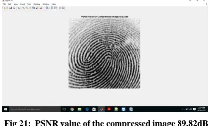 Fig 21:  PSNR value of the compressed image 89.82dB 