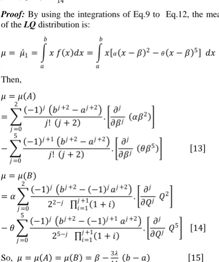 Table 3. The Numerical Solution of the  mean 
