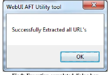Fig 9: Execution completed dialog box 