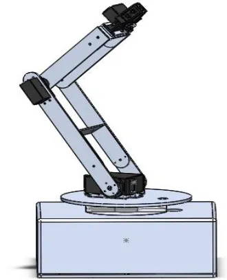 Figure 1: A SolidWorks model of the considered 3 DOF robotic arm 