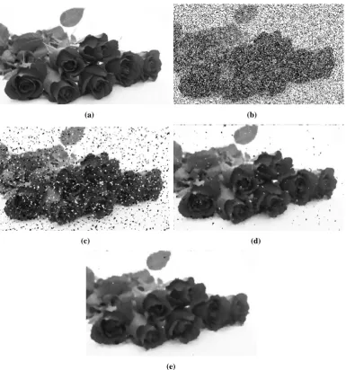 Fig 3: Performance of median filter of different window size with different noise density