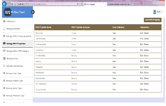 Fig 3: Functional Requirement Interface 