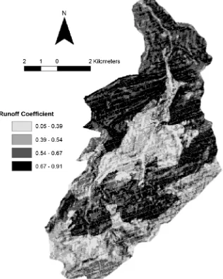 Figure 3. The map of potential runoff coefficient of Ziarat watershed. 