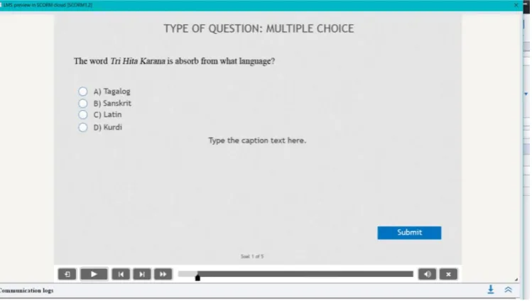Fig 9: Creating Question and Answer
