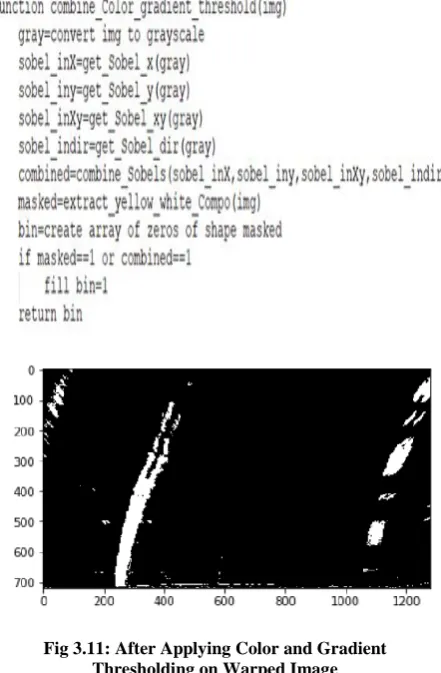 Fig 3.11: After Applying Color and Gradient Thresholding on Warped Image 