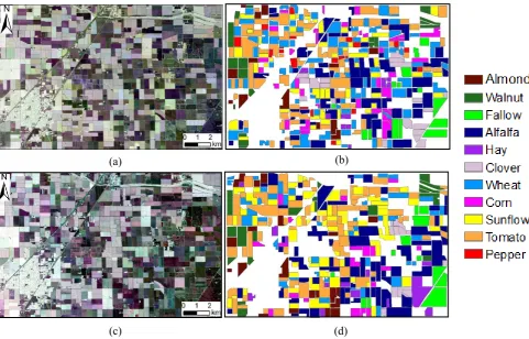 Fig. 3. False colour map of the UAVSAR dated on (a) 29 August 2011 (bands VV, HV, HH) and 