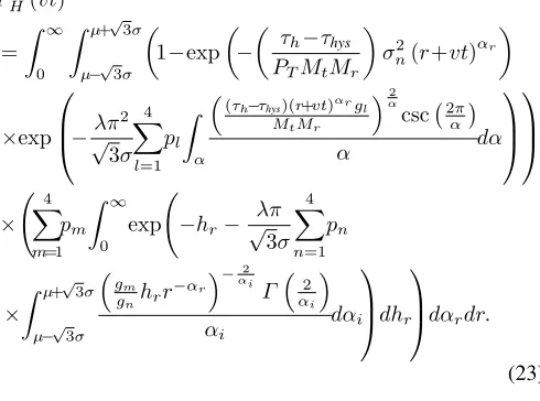 Fig. 8. The random walk mobility model with the multi-directional path lossmodel.