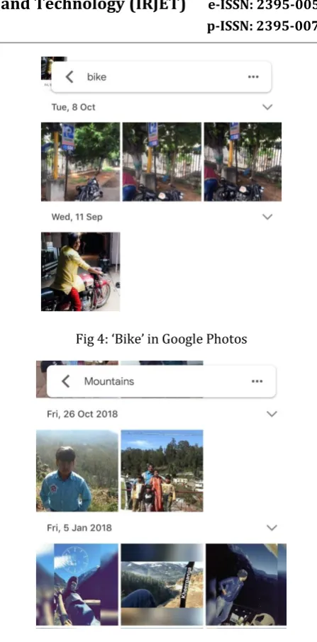 Fig 4: ‘Bike’ in Google Photos 