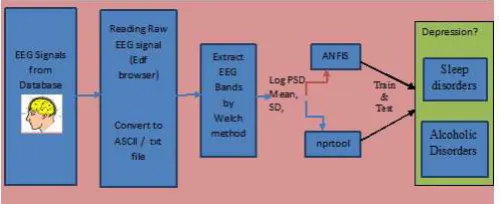 Fig -2.1: EEG signal processing for classification   of disorders 