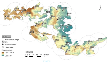 Figure 3: Top view in relief of the ForestWatch system and client area that was identiﬁed to provide a benchmark for theFor Review Onlyevaluation of the optimisation approach followed in this paper.