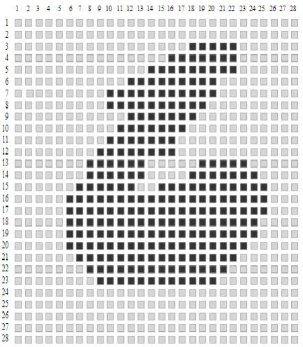 Fig -1: Digit 6 in 28x28 format in MNIST 