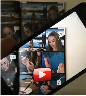 Figure 1: The “Bobri Voz” comic book page ‘comes alive’frame by frame when watched through the phone’s screen.