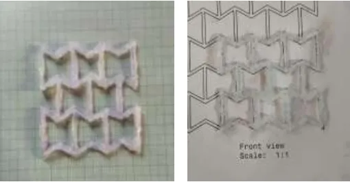 Figure 8 Auxetic Structure made from Reinforced Glue 