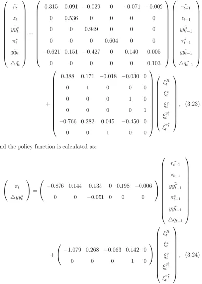 Table 3.6 reports the numerical solutions for the UK in the second treatment