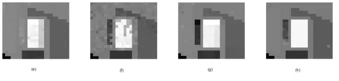 Figure 4: Restoration results using different methods on Indian Pines: (a) Original band 1, (b) noisy band