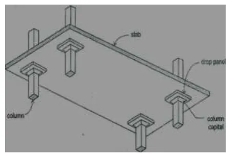 Fig 1.1 flat slab with drop panel and column capital 