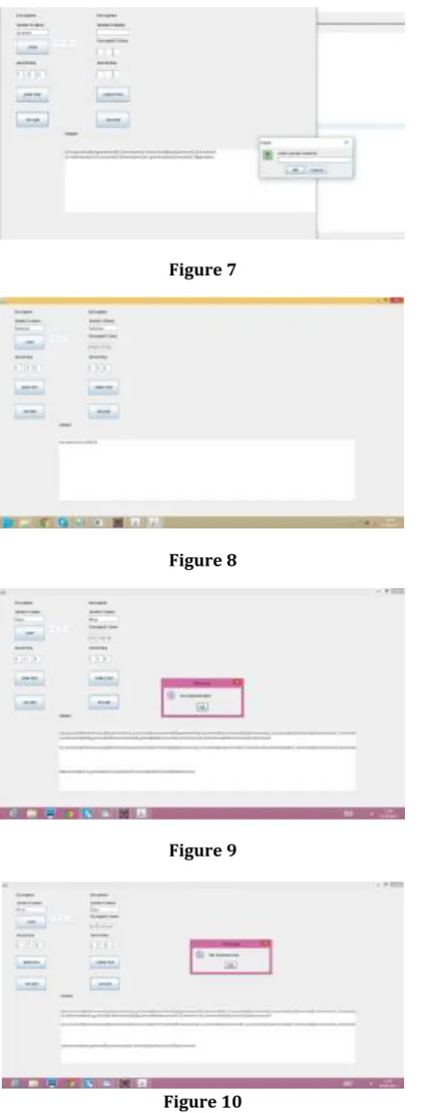 Figure 7 another form that means in ASCII values, Second step by adding with the digits of the Encoding matrix to form the required encrypted data
