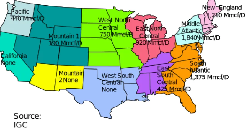 Figure 12.  U.S. Regional LNG Storage Deliverability 