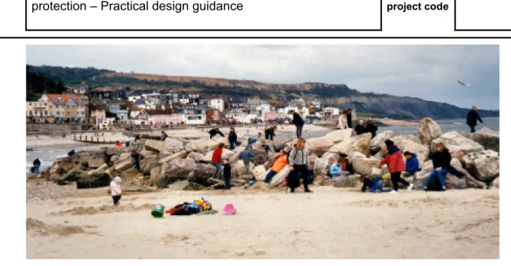 Figure 7  Public use of a rock structure at Lyme Regis for recreation 