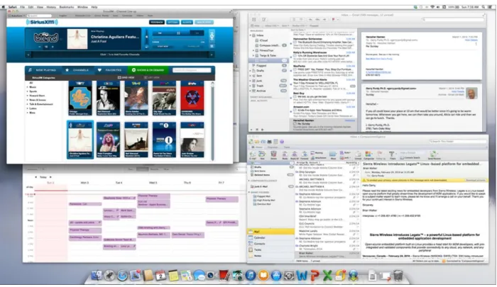 Figure  3:  Sample  layout  on  the  MacBook  Pro  using  the  Thunderbolt  display  and  four  apps: 