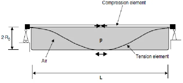 Fig 1. Representation of cylindrical shaped Tensairity beam  