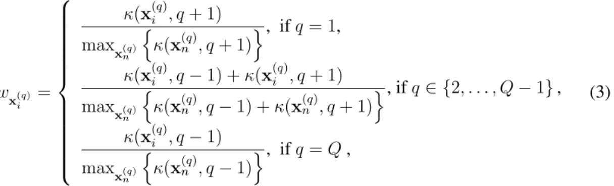 Figure 1 shows the idea of minimum distances for each pattern with respect to the patterns of the adjacent classes