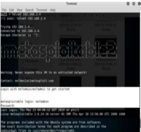 Figure 2: Hydra tool for password and username 