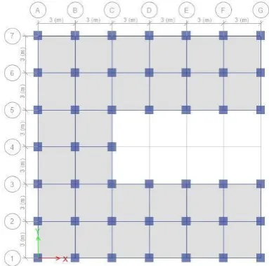Fig. 1. Plan of Moment Resisting Frame C-Section building 