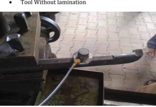 Figure 9: Sensor mounted on tool without lamination 